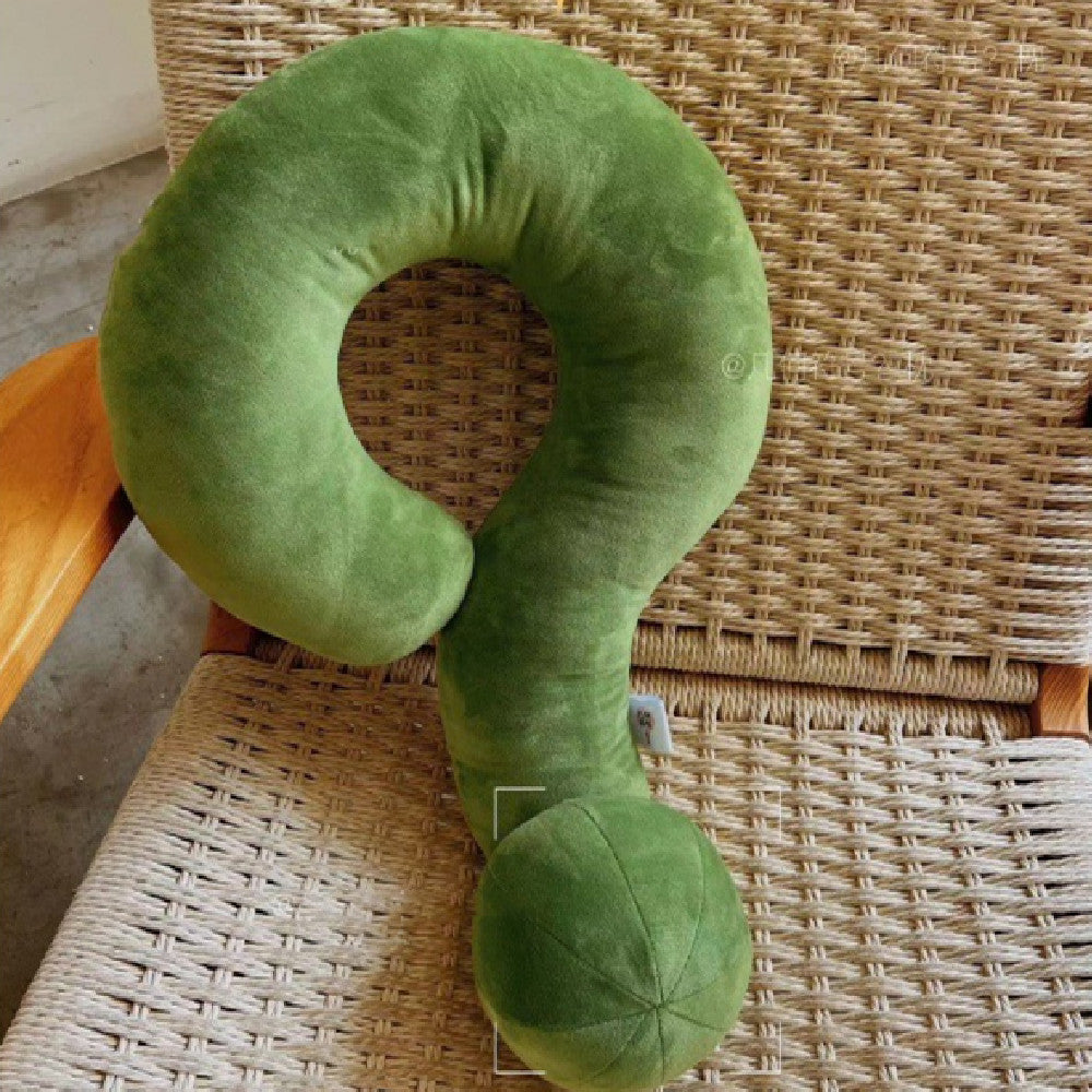 Question Mark Colorful Soft Plush Comfortable Fabric Neck Pillow for Travel Airplane Car Train for Adults and Kids
