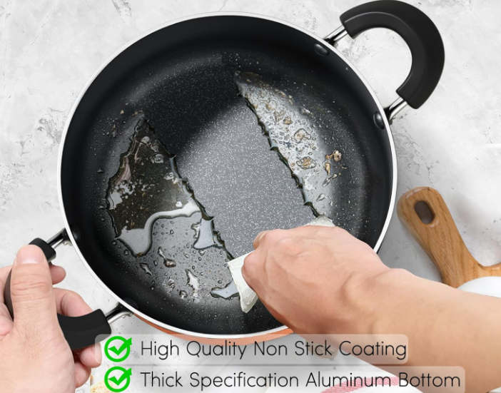 7-15 Piece Multi Color Orange Red Purple Blue Pink White Black Non-Stick Kitchen Cookware Pots and Pans Sets