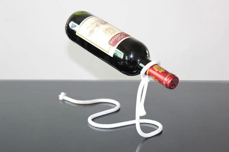 Floating Suspended Pearl Metal Chain Rope Wine Liquor Rack Bottle Holder