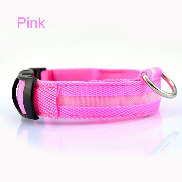 Safety LED Colorful White Orange Red Green Blue Pink Waterproof Anti Pull Pet Dog Cat Collar for Night Walks