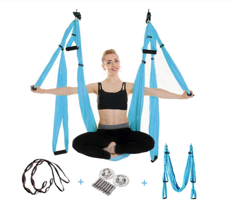 Anti-Gravity Colorful Yoga Pilates Fitness Exercise Outdoor Swing Hammock Equipment Set