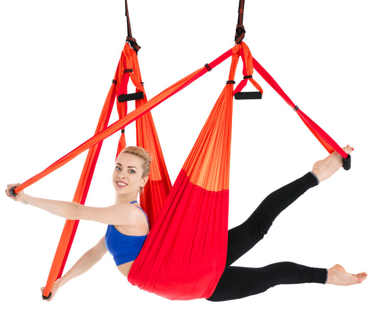 Anti-Gravity Colorful Yoga Pilates Fitness Exercise Outdoor Swing Hammock Equipment Set