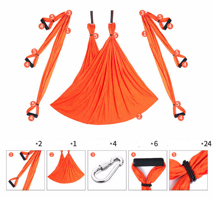 Anti-Gravity Colorful Yoga Pilates Fitness Exercise Outdoor Swing Hammock Equipment Set