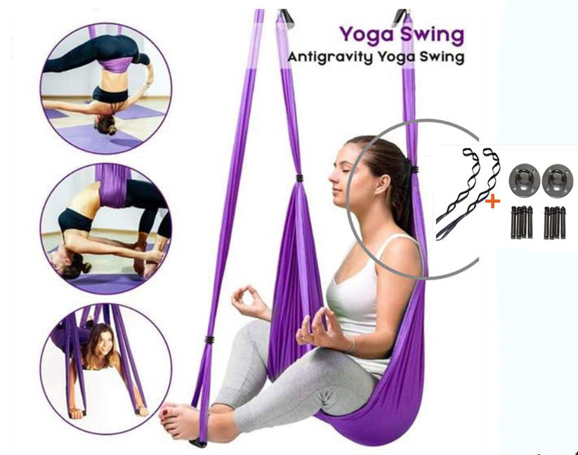 Anti-Gravity Colorful Yoga Pilates Fitness Exercise Outdoor Swing Hammock Equipment Set