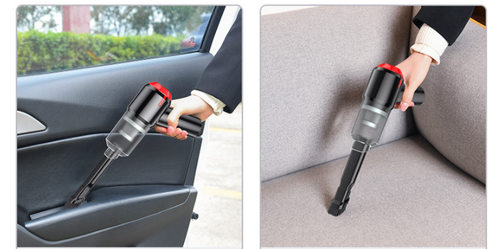 Wireless High-Power Wet and Dry Mini Vacuum Car Vacuum Suction Cleaner with Towel and Storage Bag