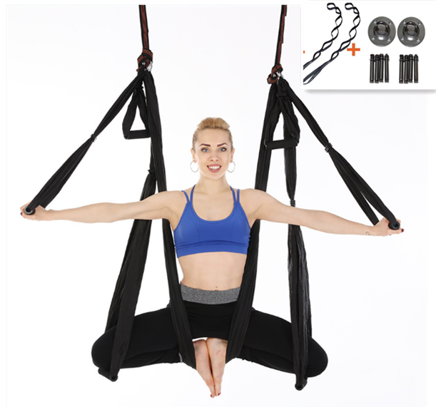Anti-Gravity Colorful Yoga Pilates Fitness Exercise Outdoor Swing Hammock Equipment Set