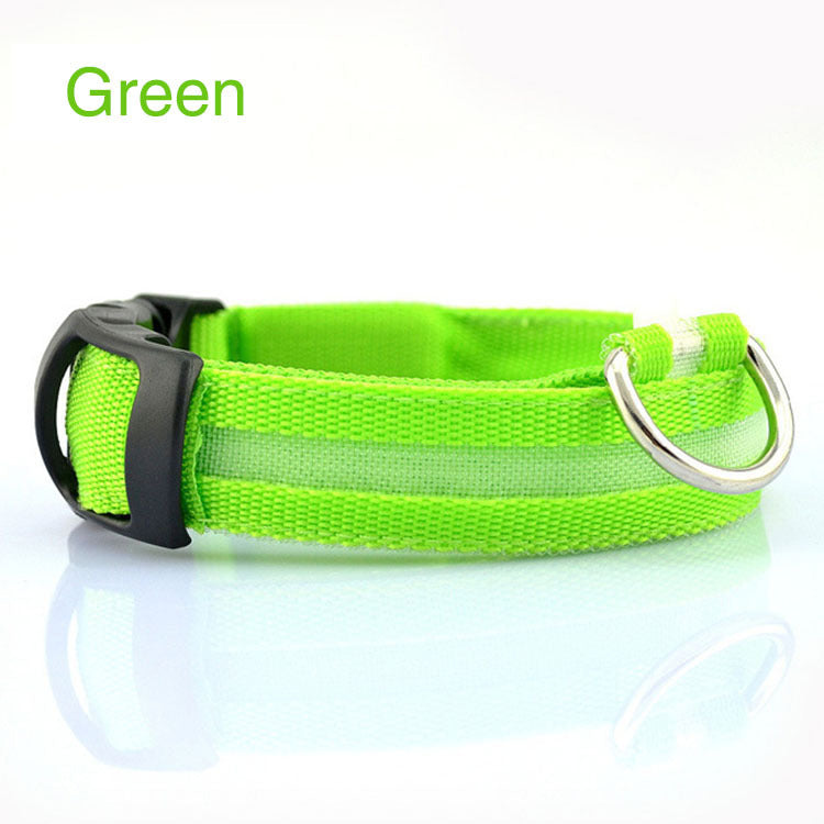 Safety LED Colorful White Orange Red Green Blue Pink Waterproof Anti Pull Pet Dog Cat Collar for Night Walks