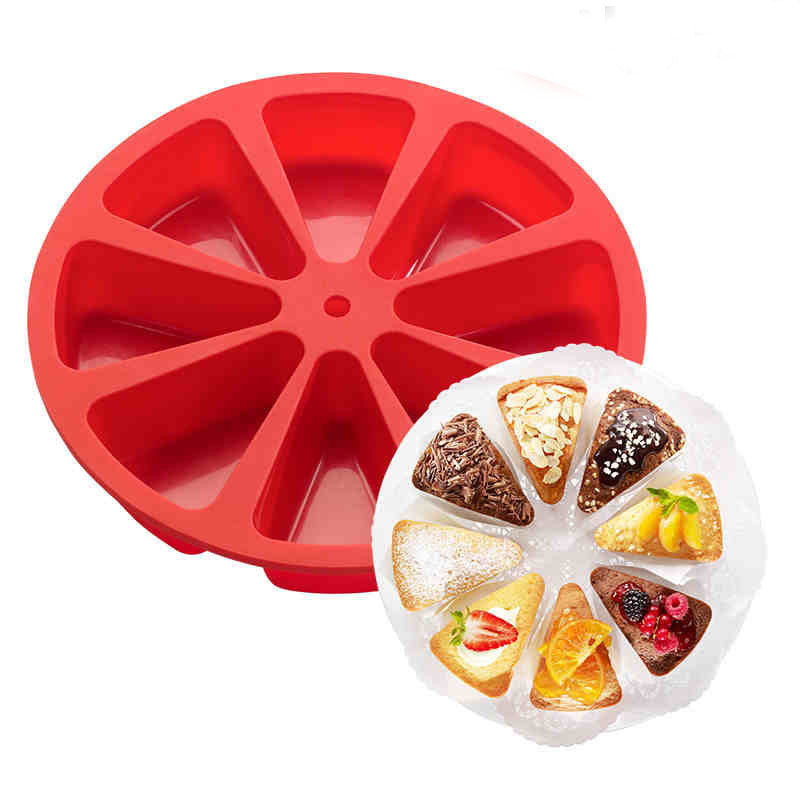 Heat Resistant Silicone Cake Mold with Eight Compartments for Baking Kitchen Cookware