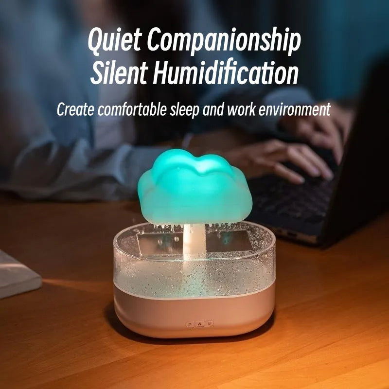 Rain Cloud Aromatherapy Humidifier with Water Drop Sound and 7 Color Led Night Lights