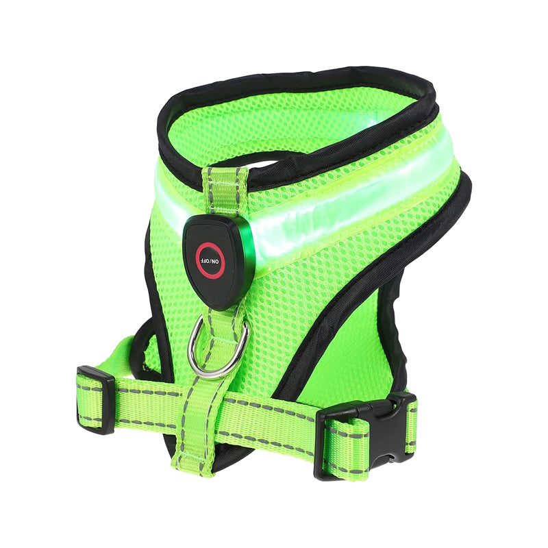 Rechargeable LED USB Charging Mesh Lighted Dog Harness