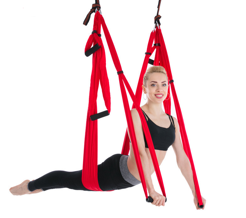 Anti-Gravity Colorful Yoga Pilates Fitness Exercise Outdoor Swing Hammock Equipment Set