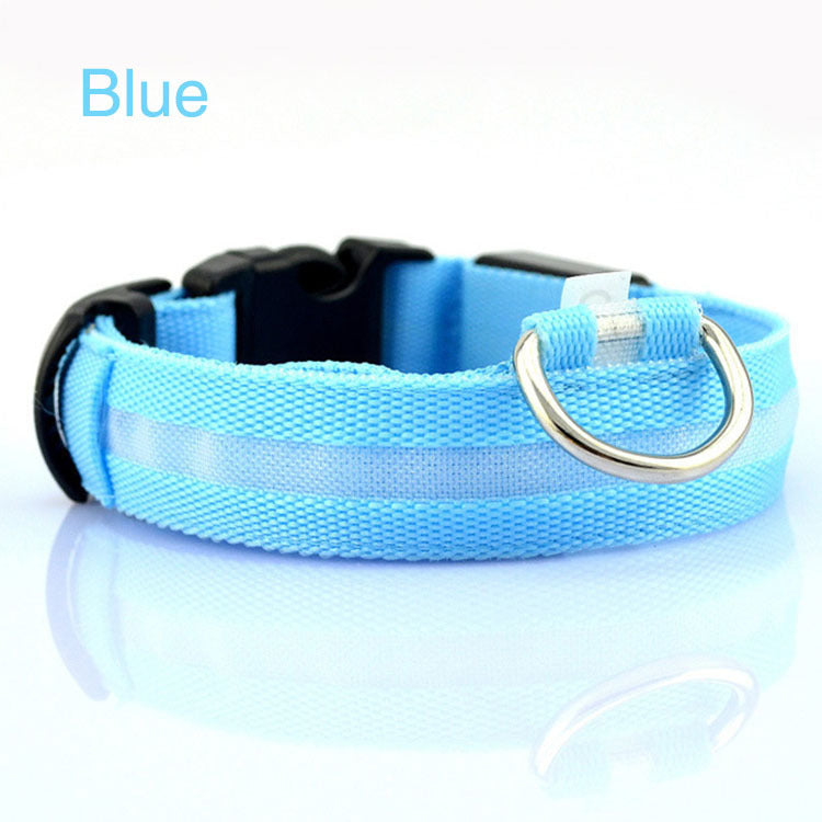 Safety LED Colorful White Orange Red Green Blue Pink Waterproof Anti Pull Pet Dog Cat Collar for Night Walks