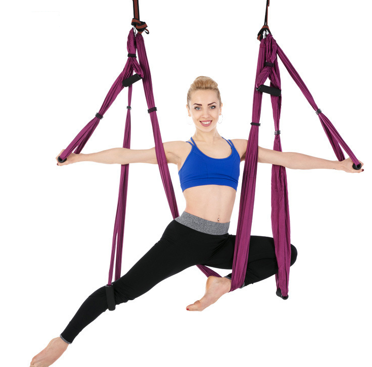 Anti-Gravity Colorful Yoga Pilates Fitness Exercise Outdoor Swing Hammock Equipment Set