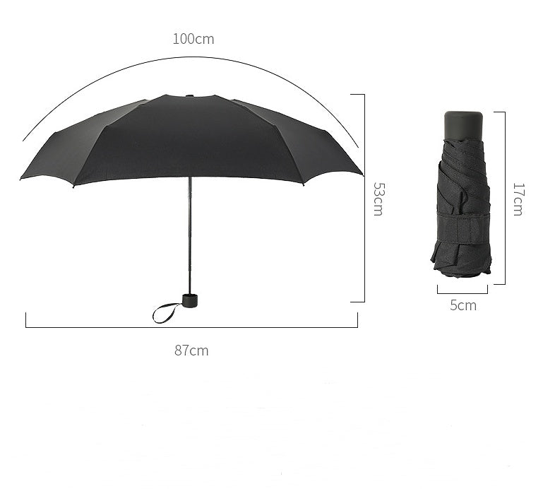 Super Durable Weather Rain Waterproof Quick Dry Protection Mini Compact UV Protection Lightweight Umbrellas with Matching Case