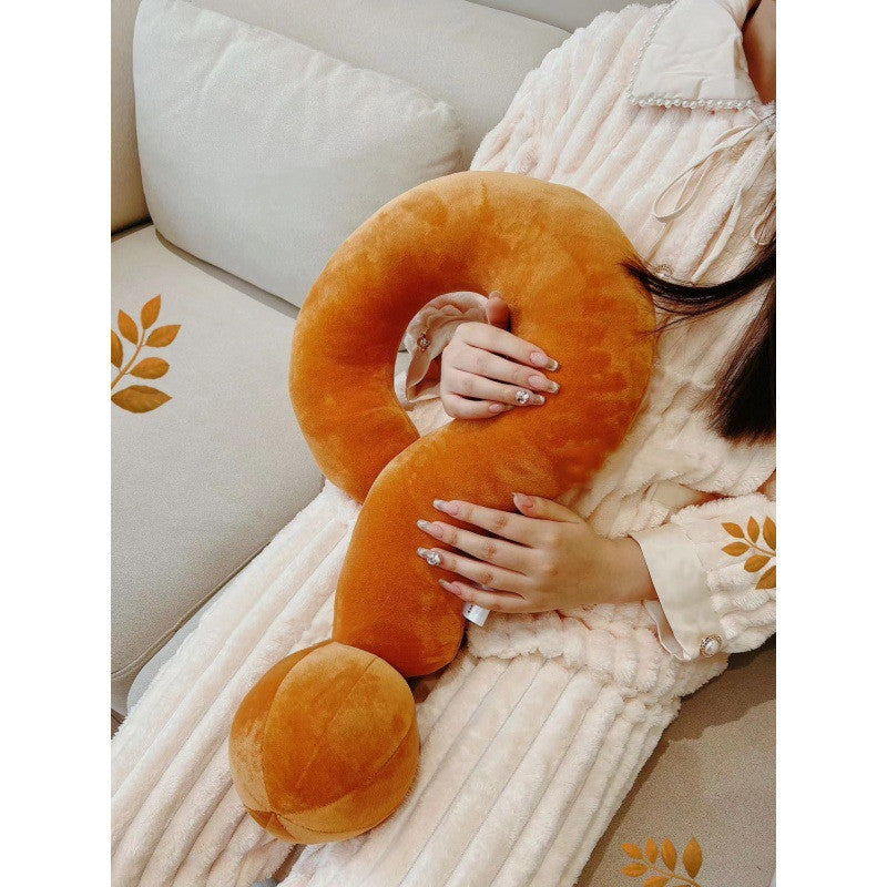 Question Mark Colorful Soft Plush Comfortable Fabric Neck Pillow for Travel Airplane Car Train for Adults and Kids