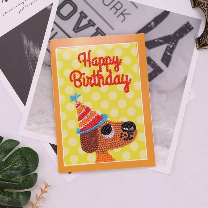 Artistic Fun DIY Birthday Thank You Bless You Best Wishes Graduation Fathers Day Diamond Painting Greeting Card Kits