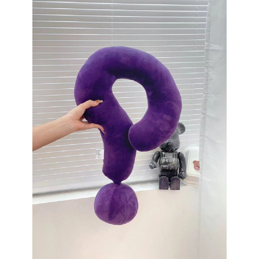 Question Mark Colorful Soft Plush Comfortable Fabric Neck Pillow for Travel Airplane Car Train for Adults and Kids
