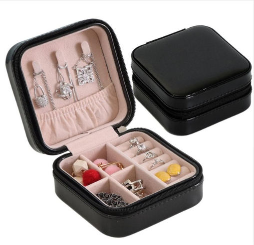 Creative Colorful Portable Travel Leather Jewelry Box