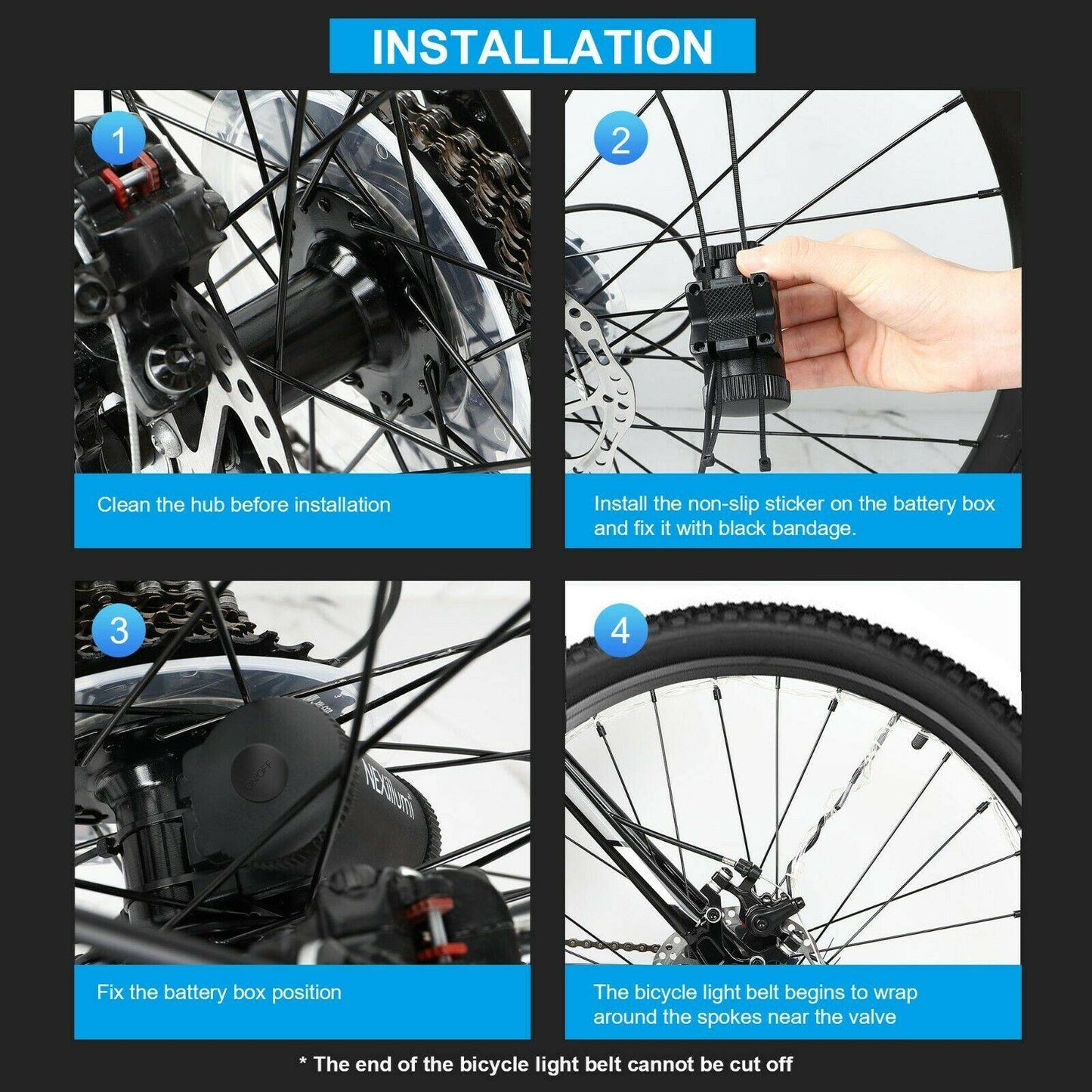 LED Waterproof Rechargeable USB Bike Bicycle Wheel Spoke Handlebar Tassell Lights for Decoration Safety Strip Light with 7 Colors Kids Adult- 2 Pack