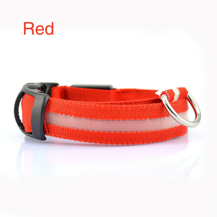 Safety LED Colorful White Orange Red Green Blue Pink Waterproof Anti Pull Pet Dog Cat Collar for Night Walks