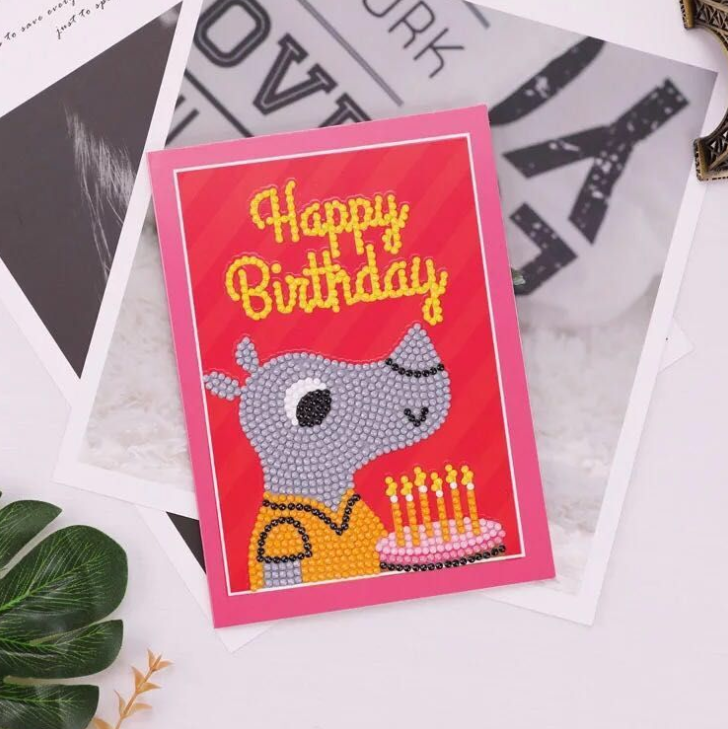 Artistic Fun DIY Birthday Thank You Bless You Best Wishes Graduation Fathers Day Diamond Painting Greeting Card Kits