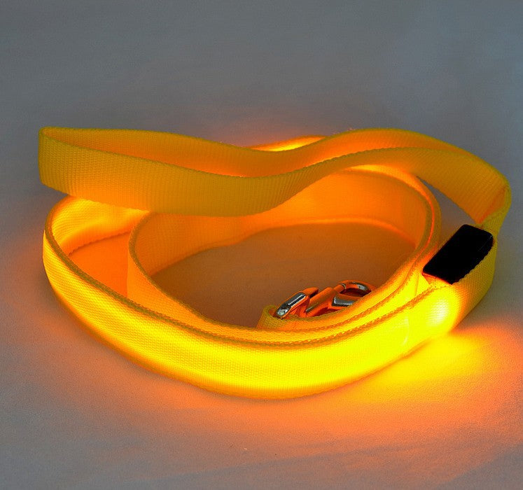 LED Light Up USB Rechargeable Waterproof Colorful Blue Red Orange Pink Green Yellow Luminous Traction Dog Leash for Safety