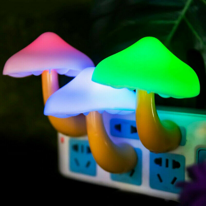 Mushroom-shaped LED Lights With Automatic Sensors, Indoor Decoration Lamps for Hallways Bedrooms Nursey Bathrooms Kitchen Stairs 1-3 Pack