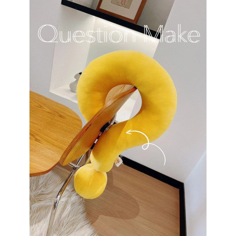 Question Mark Colorful Soft Plush Comfortable Fabric Neck Pillow for Travel Airplane Car Train for Adults and Kids