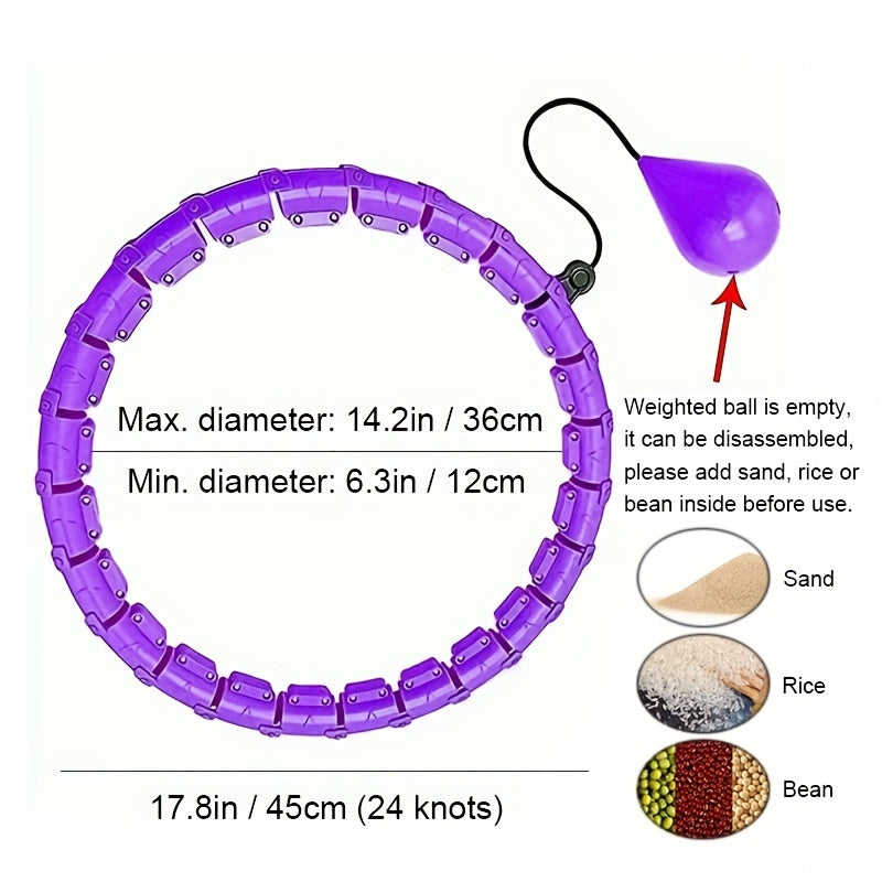 Weighted Adjustable Plus Size Circle Hula Hoop Weight Loss Infinity Exercise Fitness Equipment with Detachable Links
