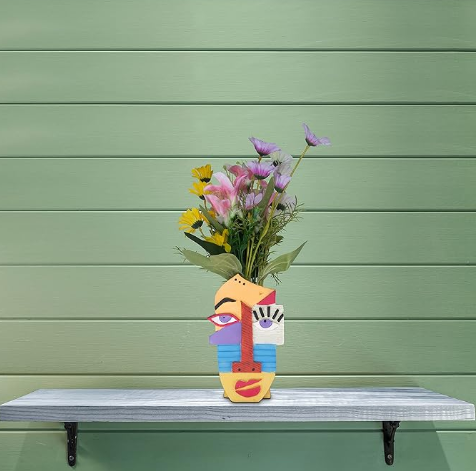 Handcrafted Modern African Tribal Resin Abstract Sculpture for Home Decor