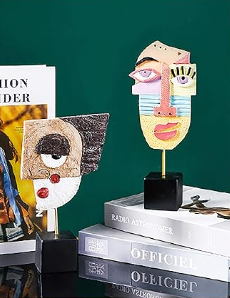 Handcrafted Modern African Tribal Resin Abstract Sculpture for Home Decor