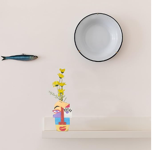 Handcrafted Modern African Tribal Resin Abstract Sculpture for Home Decor