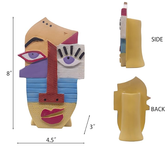 Handcrafted Modern African Tribal Resin Abstract Sculpture for Home Decor