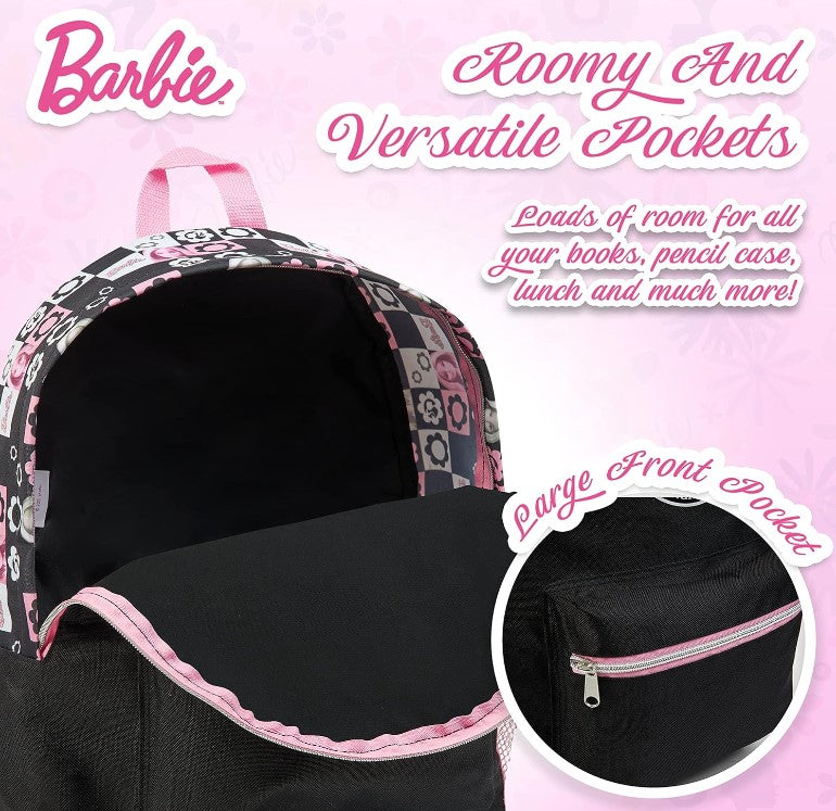 Classic Barbie Pink Travel School Roomy Backpack for Kids Children Girls Teenage Women School Shoulder Travel Bags