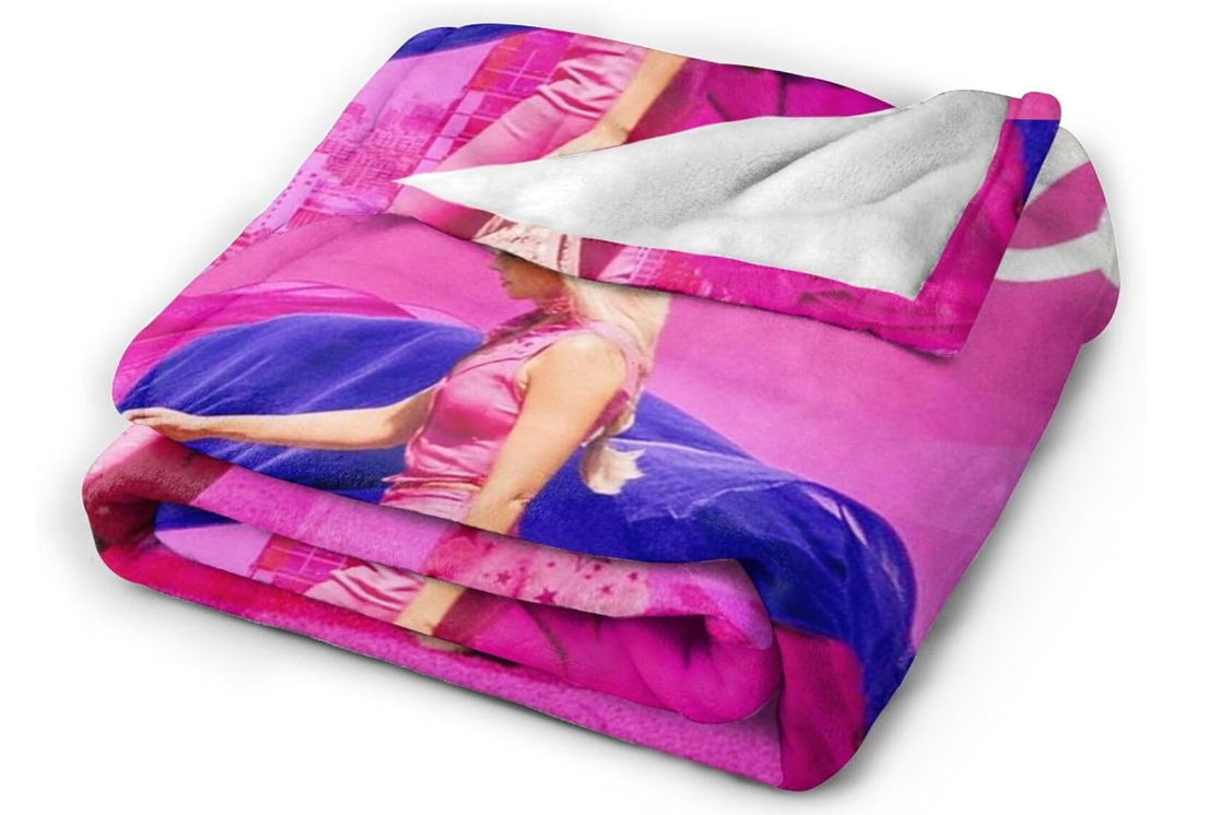 Barbie Movie Pink Plush Microfiber Fluffy Sleep Soft Flannel Couch Chair Bed Cover Blanket