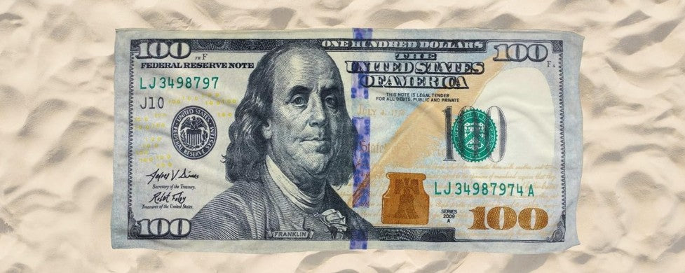 Positive Message Pink, Green Leaves American Flag 100 Dollar Bill Watermelon Design Beach Towel 60 Inch Smile Round Beach Pool Towel Preppy Rug Absorbent Face Blanket Quick Dry Happy Picnic Towels