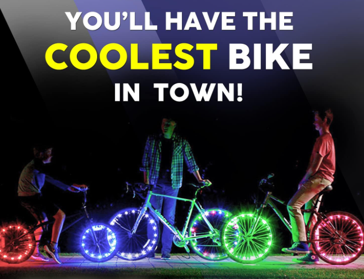 LED Waterproof Rechargeable USB Bike Bicycle Wheel Spoke Handlebar Tassell Lights for Decoration Safety Strip Light with 7 Colors Kids Adult- 2 Pack