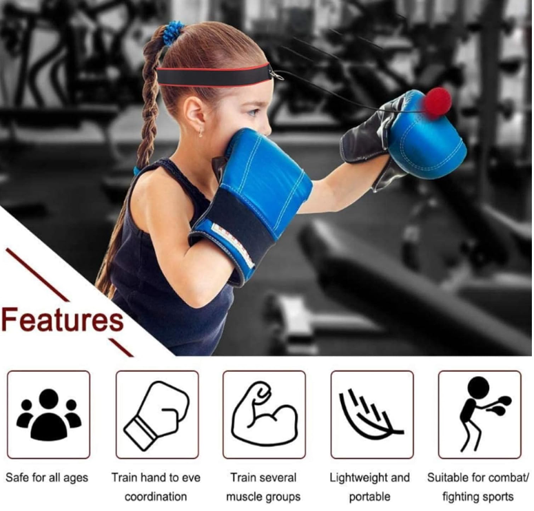 Portable Boxing Adults Kids Training Speed Headband Ball Fitness Set