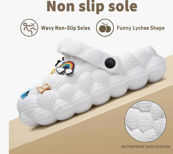 Fun Multicolor Non-Slip Soft Bubble Golf Ball Slides for Women and Men with Decoration Charms