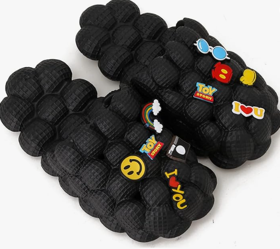 Fun Multicolor Non-Slip Soft Bubble Golf Ball Slides for Women and Men with Decoration Charms