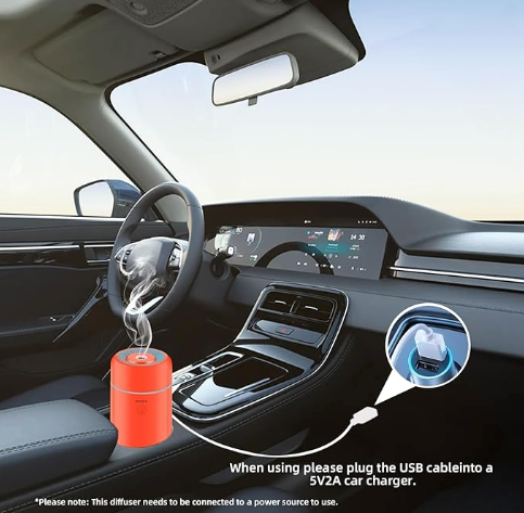 Air Humidifier Purifier Diffuser Wireless with Colorful Lights for Auto