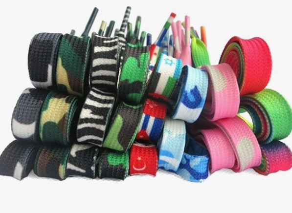 2-24 Pair Adult Kids Rainbow Color No Tie Rope Sports Shoelaces Multi-Colors Flat Shoelaces for Sneakers Boots Shoes Skates