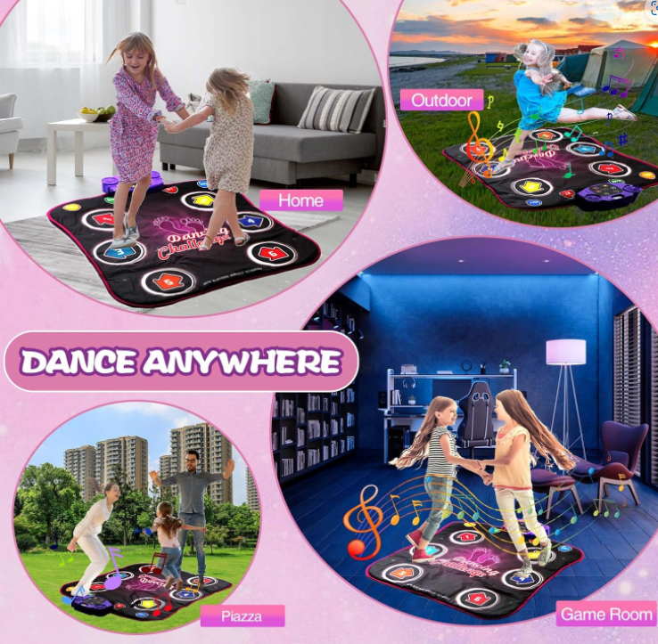 Bluetooth Electronic Light Up Musical Dance Game Mat Toys for Kids Adults