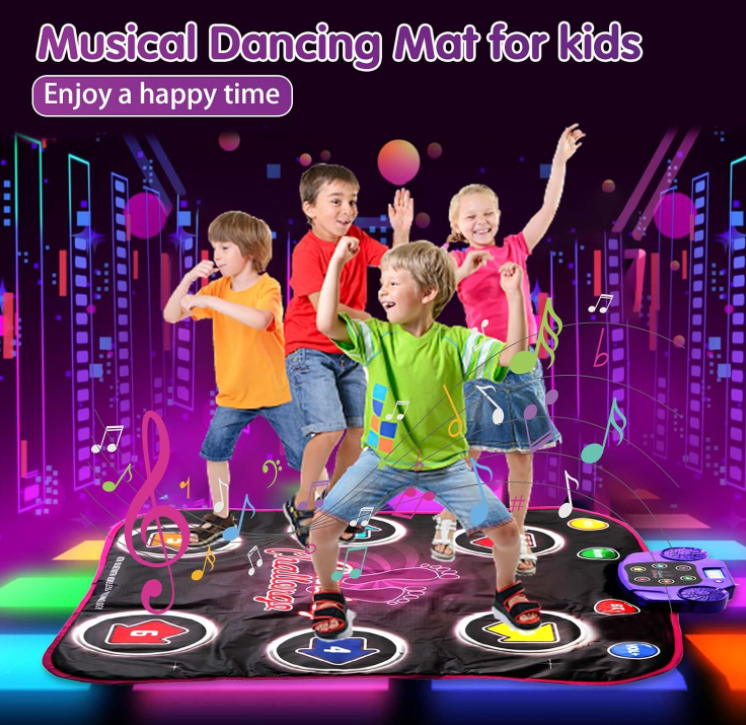 Bluetooth Electronic Light Up Musical Dance Game Mat Toys for Kids Adults