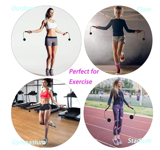 Digital Weighted Handle Workout Cordless Jumping Rope with Calorie Counter for Training Cardio Fitness
