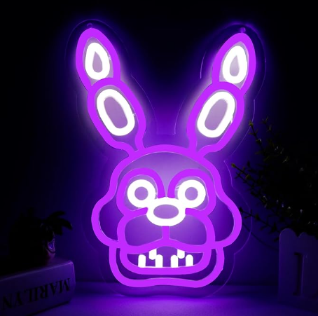Five Nights at Freddy FNAF Foxy Freddy Chica Bunny LED Neon Signs for Wall Bedroom Decor
