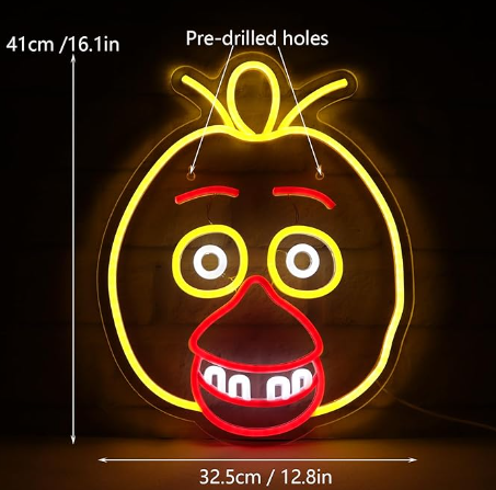 Five Nights at Freddy FNAF Foxy Freddy Chica Bunny LED Neon Signs for Wall Bedroom Decor