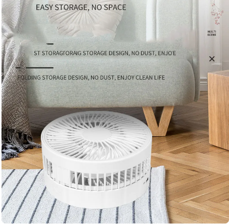 4 speed Wireless USB Rechargeable Round White Pink Black Portable Cordless Adjustable Folding Desk Floor Oscillating Fan with Remote