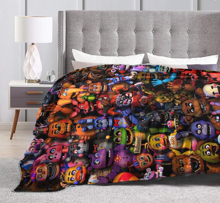 Five Nights at Freddy Fnaf Movie Soft Warm Fleece Flannel Linen Throw Couch Chair Bed Spread Blanket