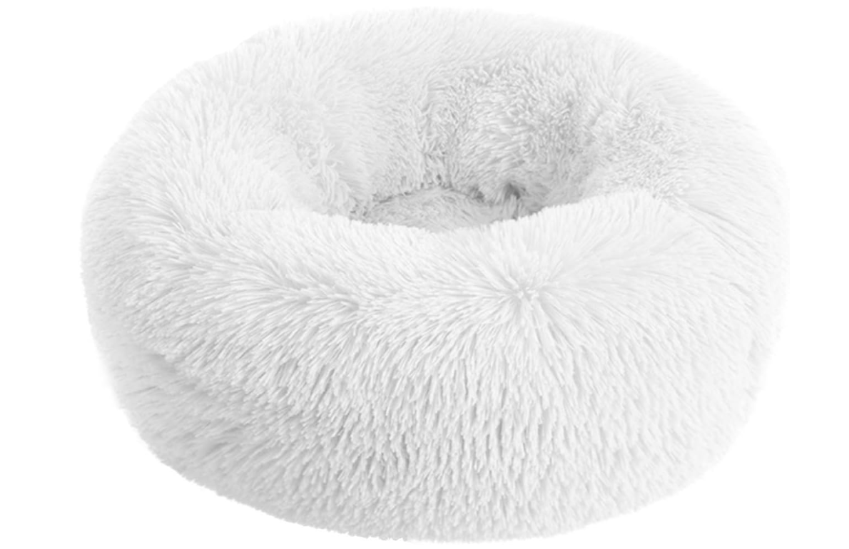 Plush Soft Fur Adorable Washable Durable Fabric Round Calming Pet bed For Cats and Dogs